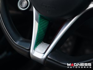 Alfa Romeo Giulia Steering Wheel Trim - Carbon Fiber - Lower Trim Piece - Pre '20 - Italian Theme - Feroce Carbon